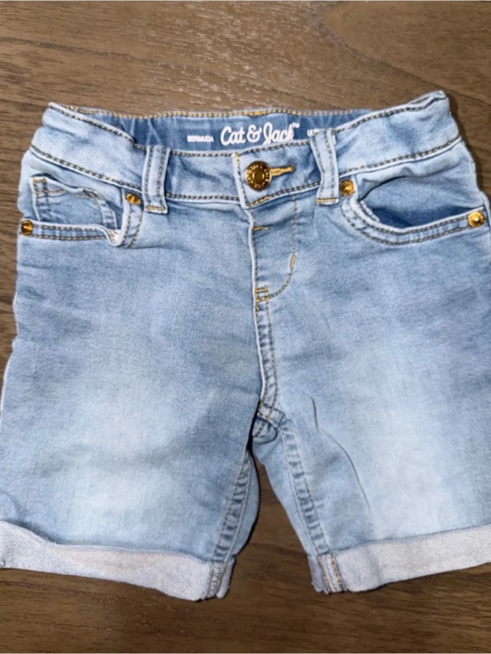 Cat & Jack Light Blue Denim Kids Bermuda Shorts 4/5